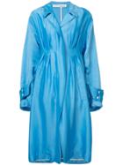 Off-white Shimmery Trench Coat - Blue