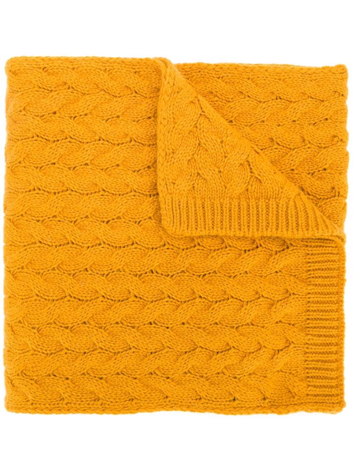 Lardini Cable Knit Scarf - Orange