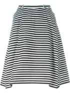 Peter Jensen Striped A-line Skirt, Women's, Size: Small, Black, Cotton