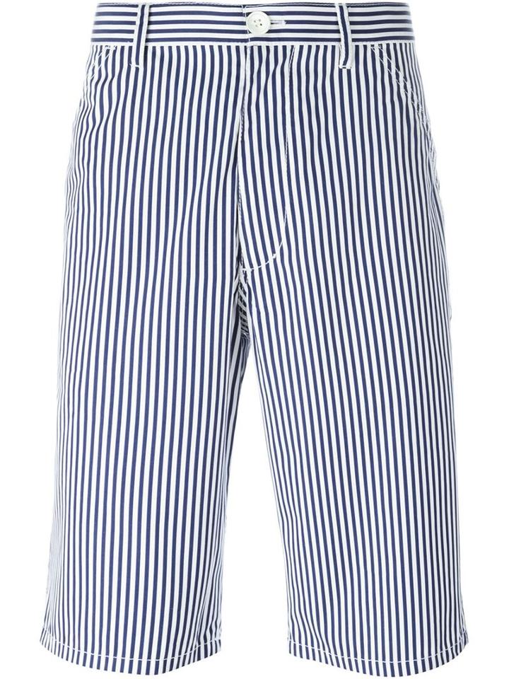Comme Des Garçons Shirt Poplin Striped Shorts