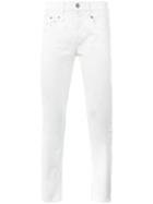 R13 Cropped Skinny Jeans, Men's, Size: 34, White, Cotton/elastodiene
