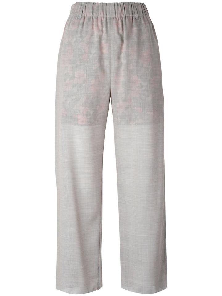 Julien David - Contrast Lining Trousers - Women - Cotton/polyester/wool - S, Grey, Cotton/polyester/wool