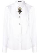 Dolce & Gabbana Embellished Classic Collar Shirt - White