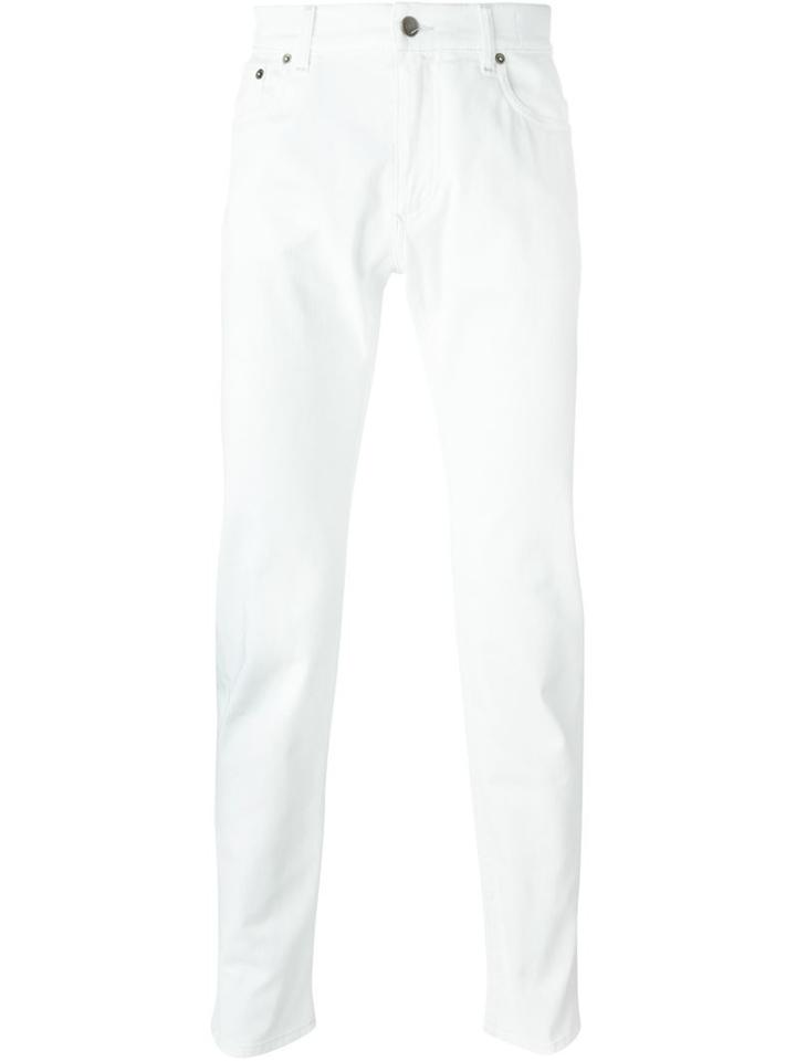 Dolce & Gabbana Slim Fit Jeans, Men's, Size: 50, White, Cotton/spandex/elastane