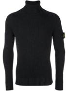 Stone Island Turtleneck Jumper, Men's, Size: Small, Grey, Wool