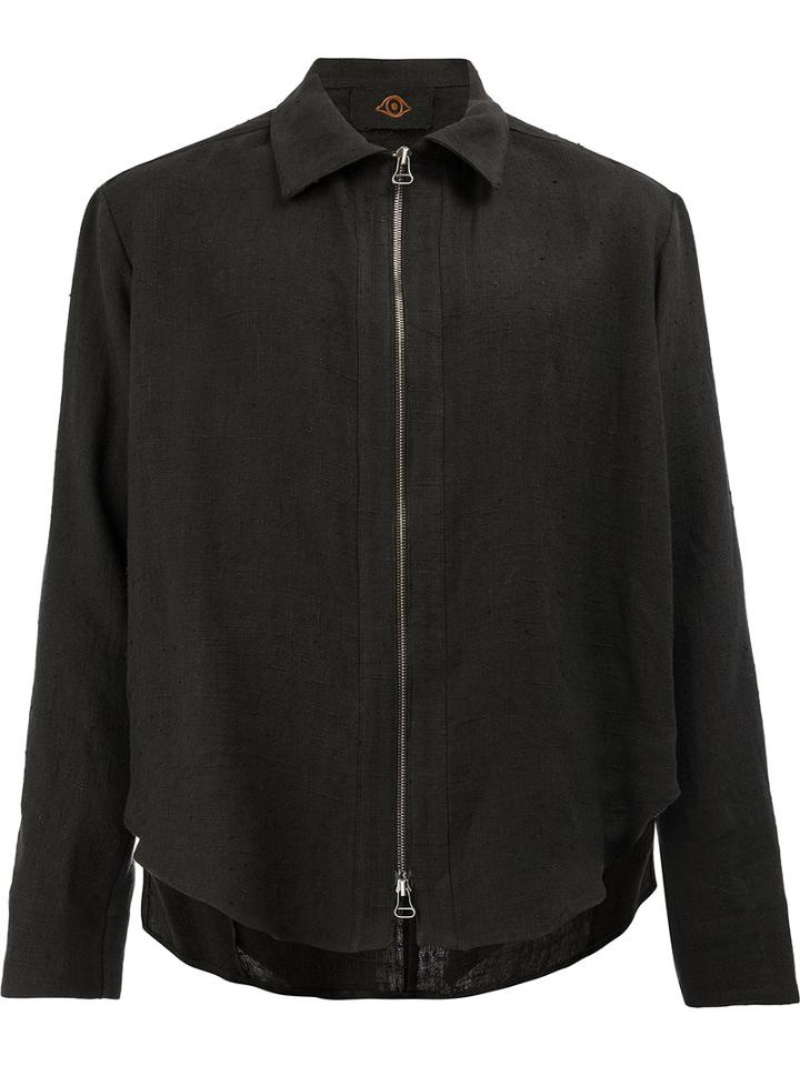 L'eclaireur Indianapolis Zip Shirt Jacket, Men's, Size: Xl, Black, Linen/flax