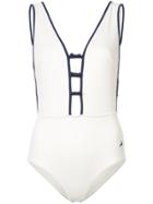 Morgan Lane Plunge-neck Dree One-piece - White