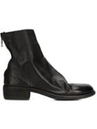 Guidi Back Zip Ankle Boots - Black