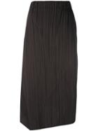 Jil Sander - Asymmetric Ribbed Skirt - Women - Cotton/polyester - 38, Brown, Cotton/polyester