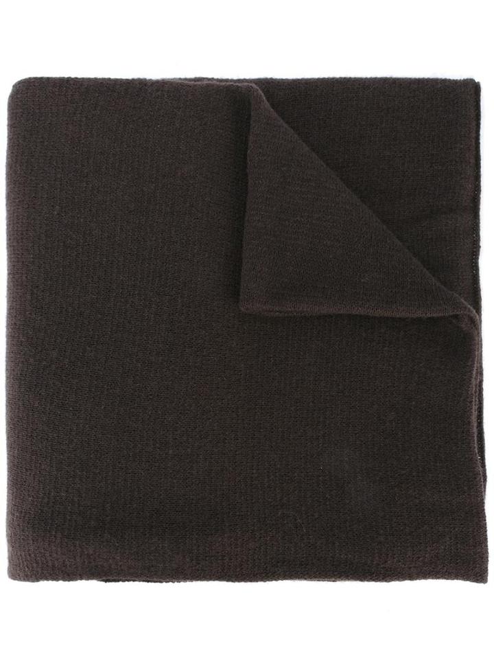 Zanone Ribbed Scarf, Men's, Brown, Cashmere
