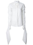 Juan Hernandez Daels - Draped Sleeves Shirt - Women - Cotton - M, White, Cotton
