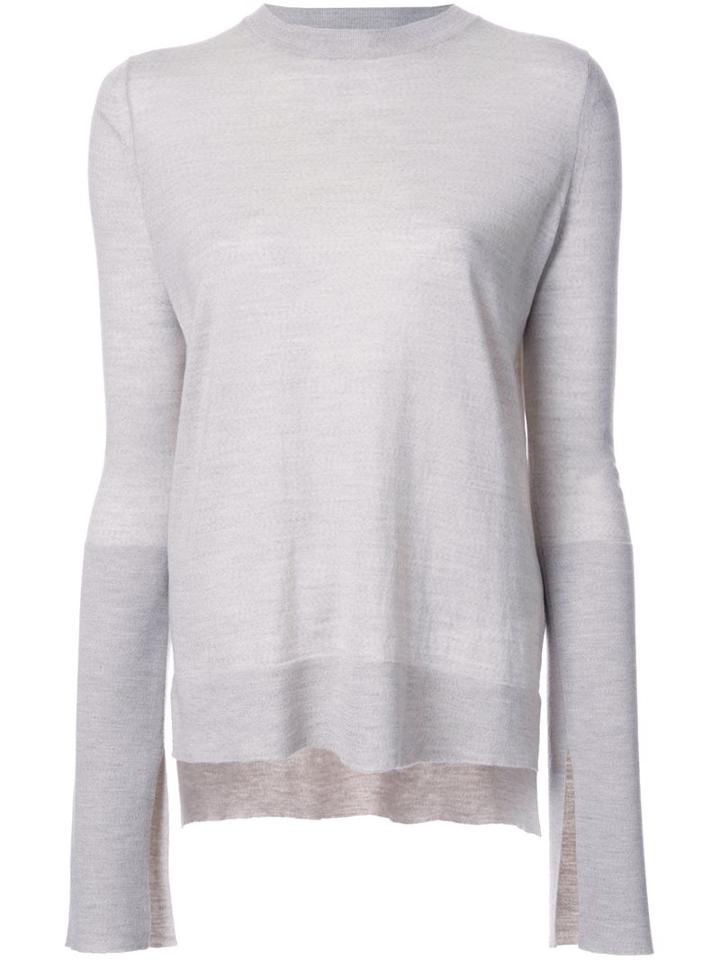 Studio Nicholson Lightweight Crew Neck Knit Top, Women's, Size: 1, Grey, Merino