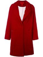 Paskal Front Pockets Mid Coat, Women's, Size: Small, Red, Silk