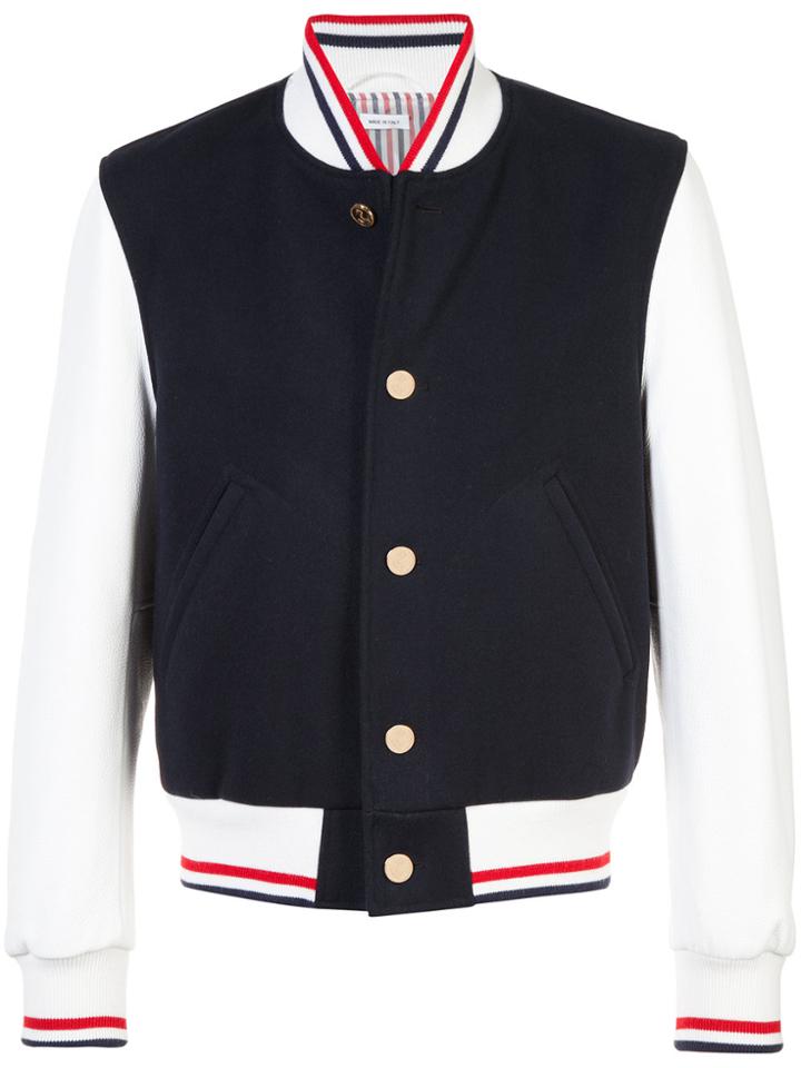 Thom Browne Contrast Bomber Jacket - Blue