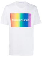 Calvin Klein Jeans Rainbow Logo T-shirt - White