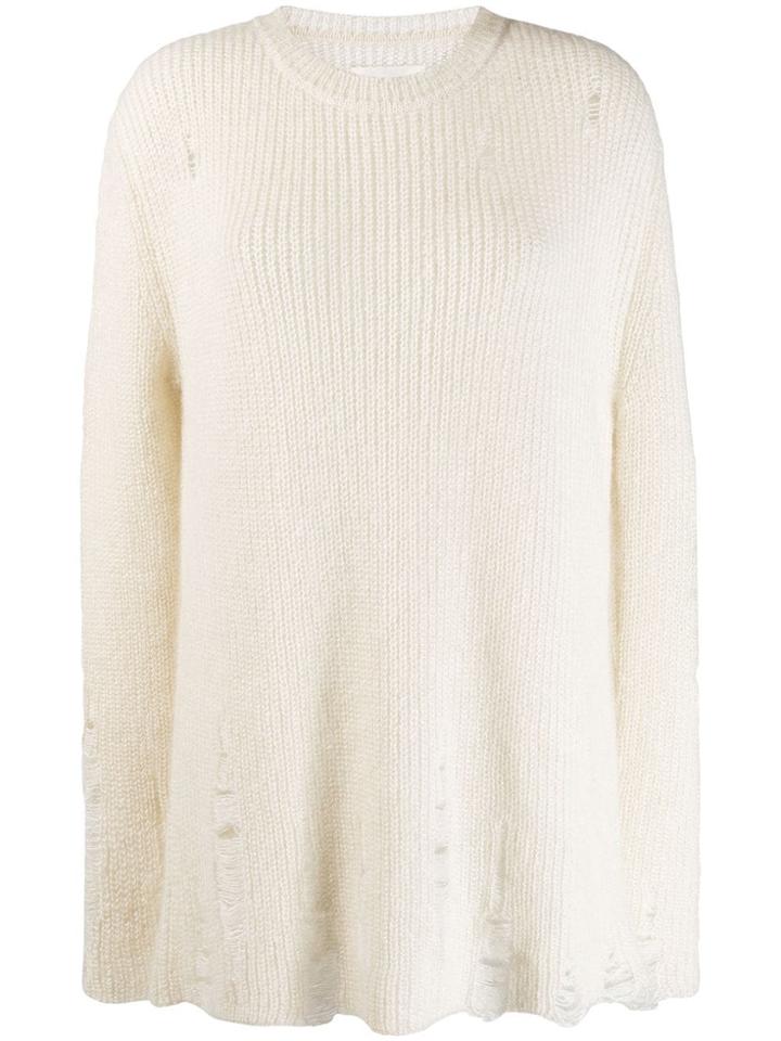 Jil Sander Destroyed Knit Jumper - Neutrals