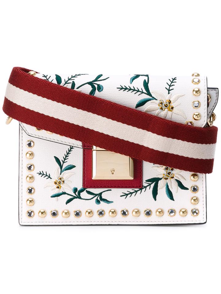 Bally - Grimoire Shoulder Bag - Women - Cotton/leather/crystal/metal - One Size, White, Cotton/leather/crystal/metal