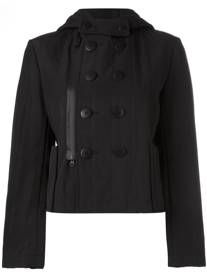 Y-3 Double Breasted Jacket, Women's, Size: Medium, Black, Cotton/polyamide/polyester