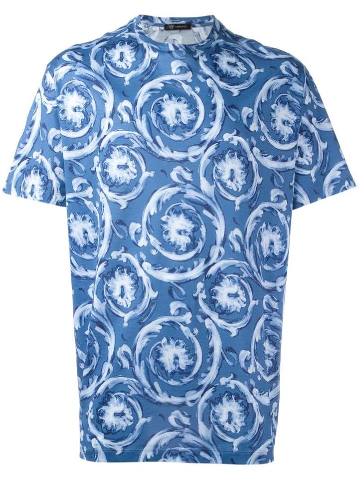 Versace Watercolour Baroque T-shirt, Men's, Size: Small, Cotton