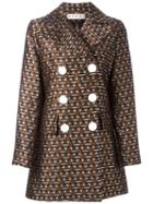 Marni 'magi' Jacquard Double Breasted Jacket, Women's, Size: 40, Brown, Cotton/acetate/polyamide/cotton