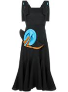 Edeline Lee Flared Midi Dress - Black