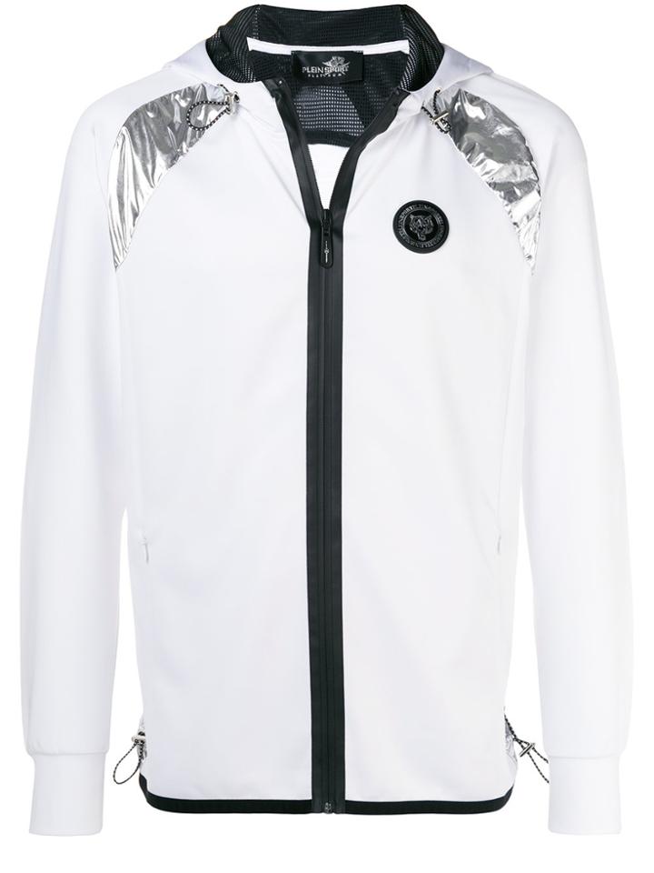 Plein Sport Logo Contrast Hoodie - White