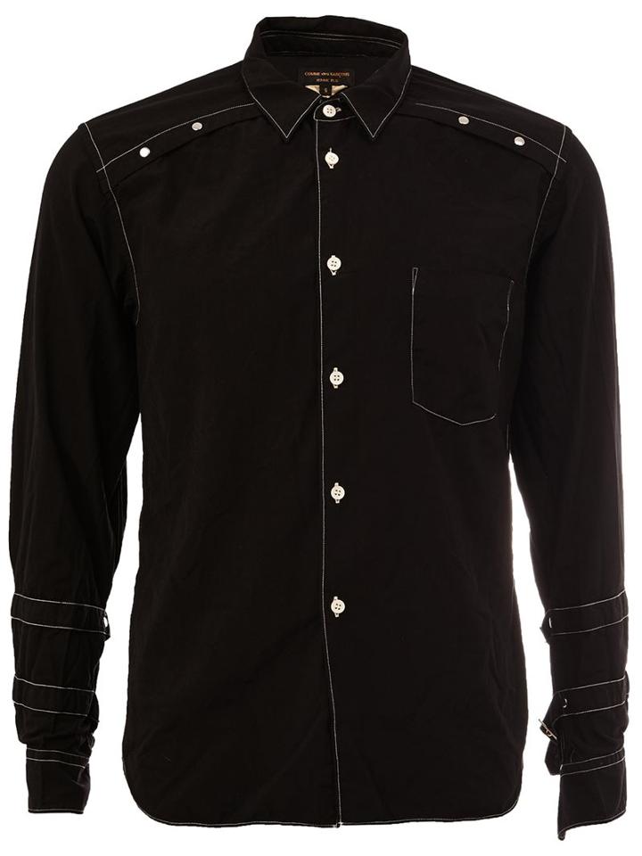 Comme Des Garçons Homme Plus Sleeve Straps Longsleeved Shirt, Men's, Size: Small, Black, Polyester