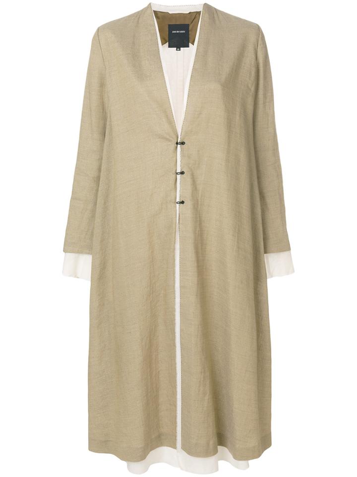 Pas De Calais Layered Collarless Coat - Metallic