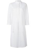 T By Alexander Wang Half Placket Shirt Dress, Women's, Size: Medium, White, Cotton