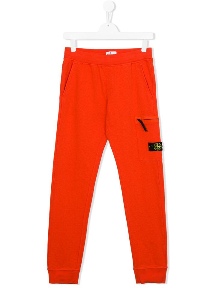 Stone Island Kids Classic Sweatpants, Boy's, Size: 14 Yrs, Yellow/orange
