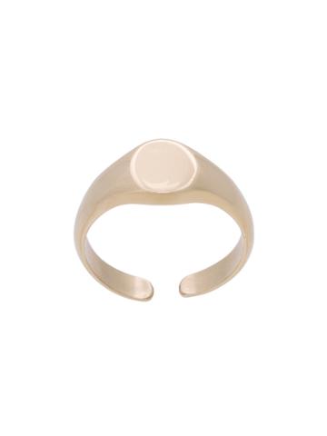 Biis Gold Plated Small Signet Ring - Metallic