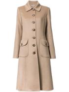 Michael Kors Collection Buttoned Mid Coat - Brown