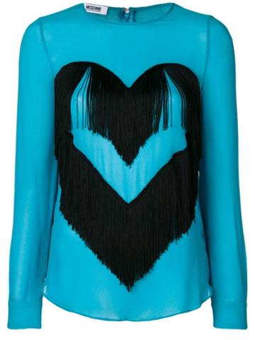 Moschino Pre-owned Fringed Heart Blouse - Blue