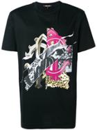 Roberto Cavalli Collage Logo Print T-shirt - Black