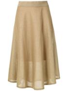 Cecilia Prado Glitter Midi Skirt - Gold