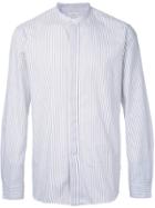 Lemaire Striped Mandarin Neck Shirt - White