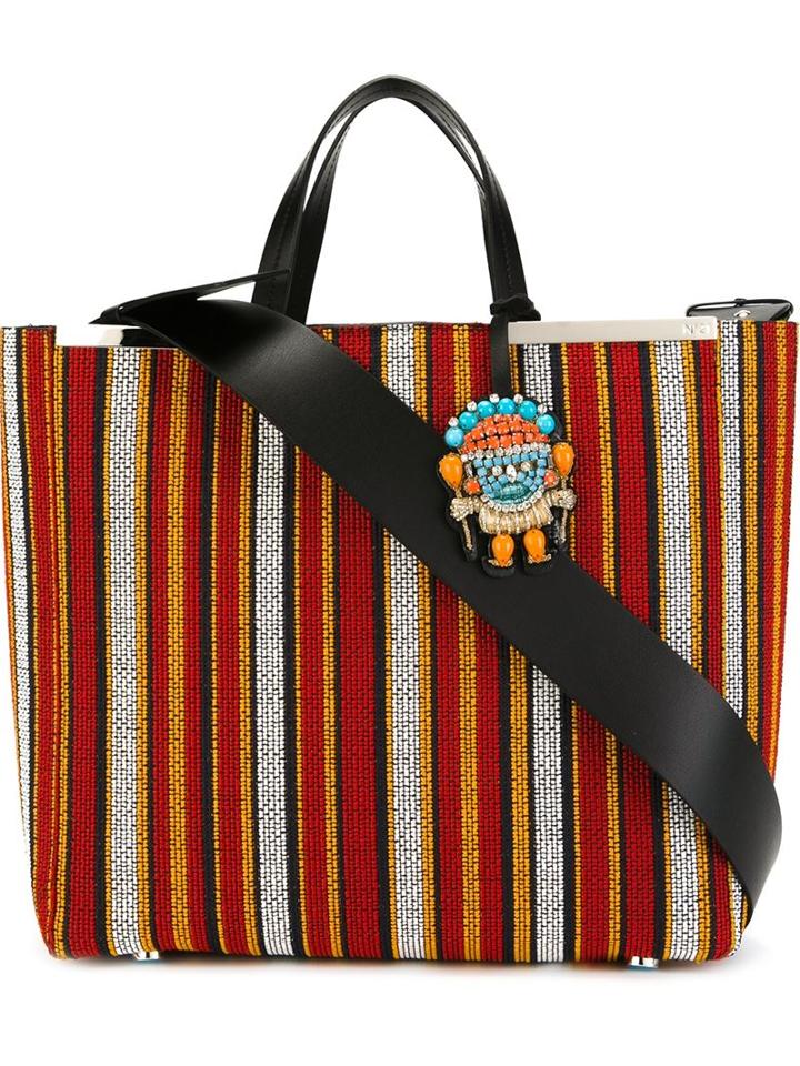 No21 Woven Striped Tote
