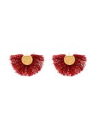 Katerina Makriyianni Wool Fan Earrings - Red