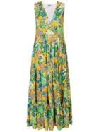 Msgm Frill Hem Floral Dress - Multicolour