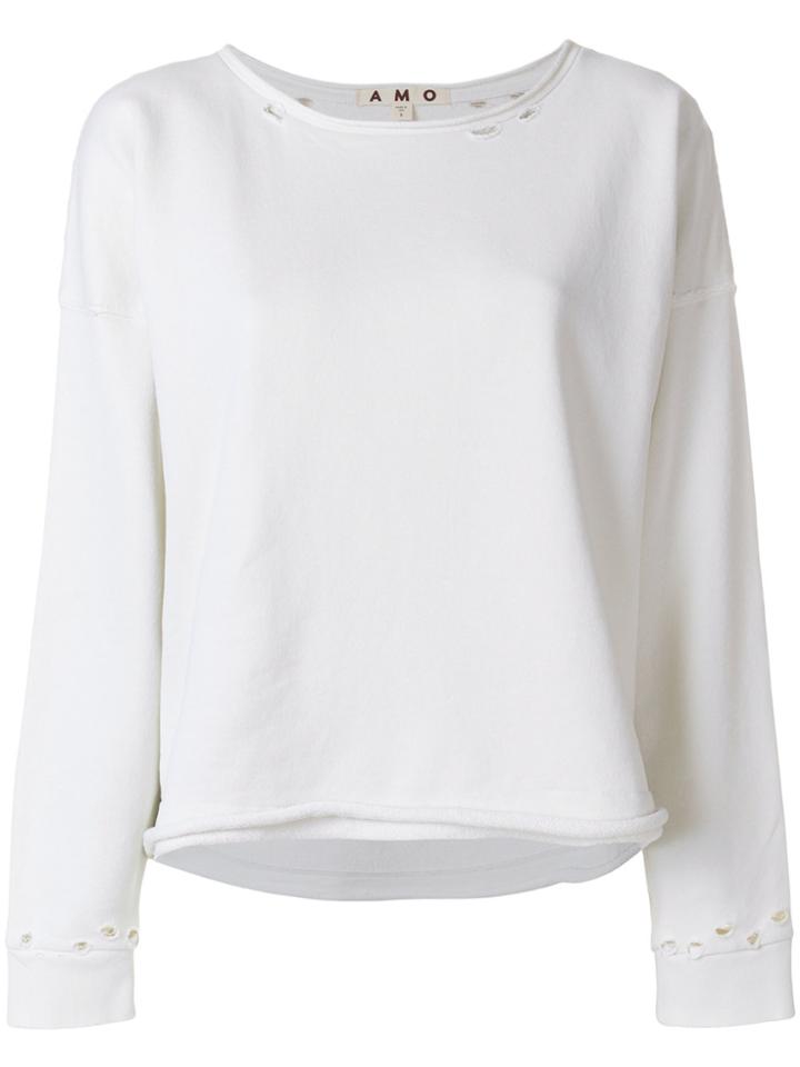 Amo Destroyed Sweatshirt - White