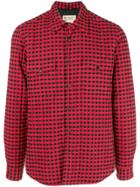 Aspesi Snap Button Check Shirt - Red