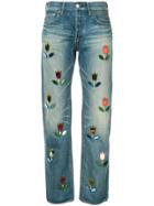 Tu Es Mon Trésor Mirror Tulip Jeans Short Length - Blue