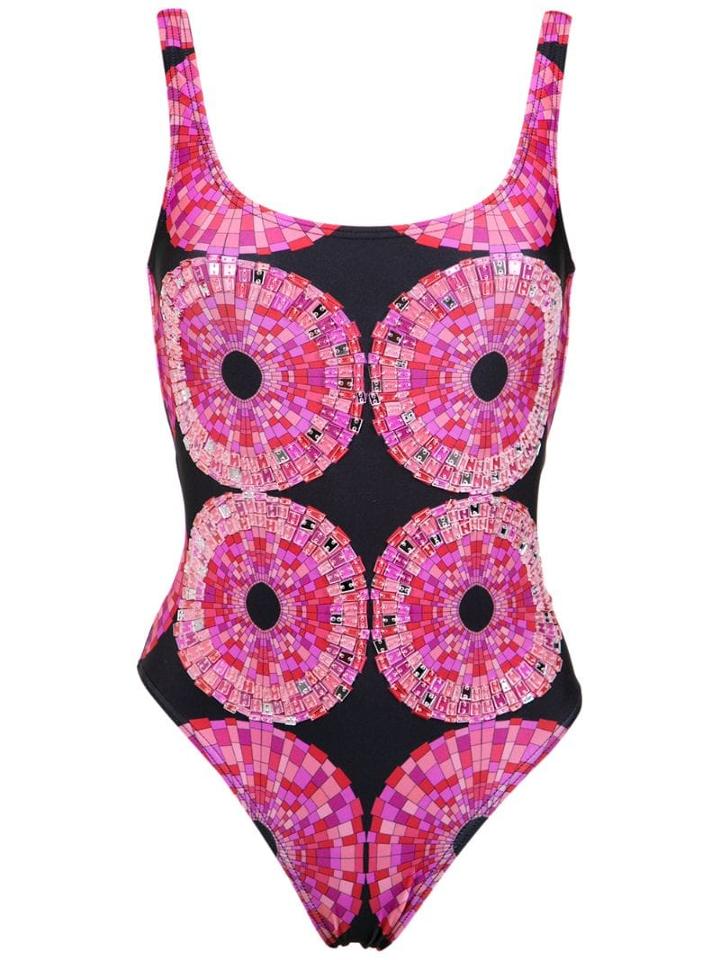 Amir Slama Abstract Print Swimsuit - Pink