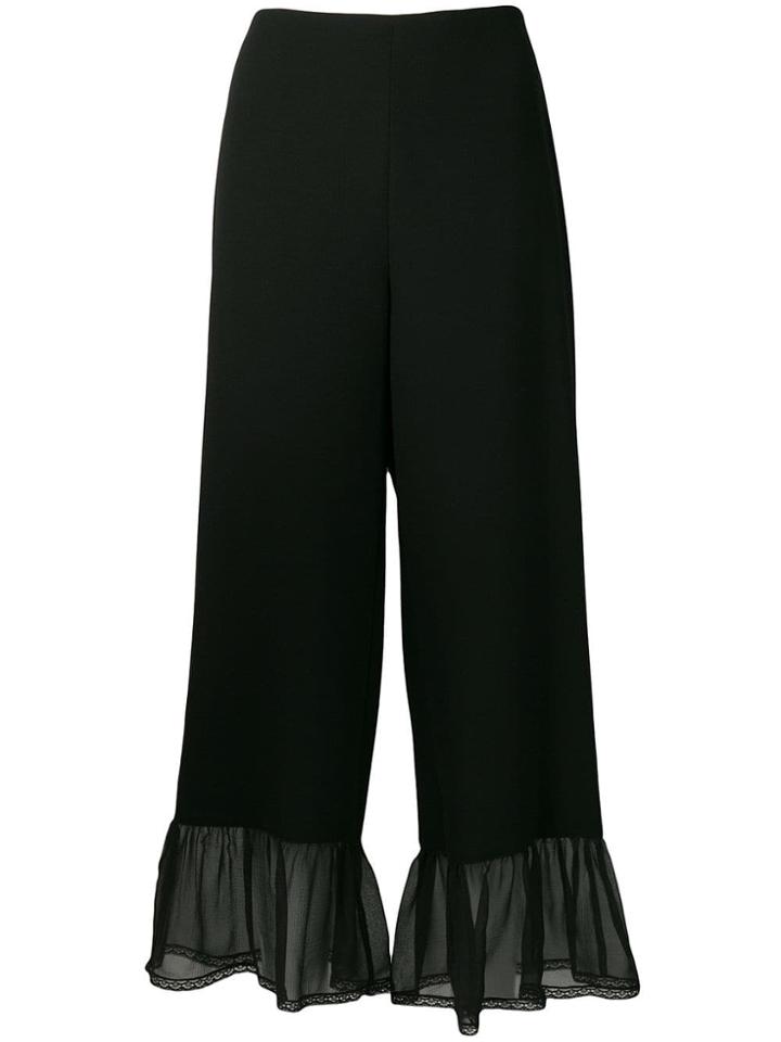 See By Chloé Sheer Panel Palazzo Pants - Black