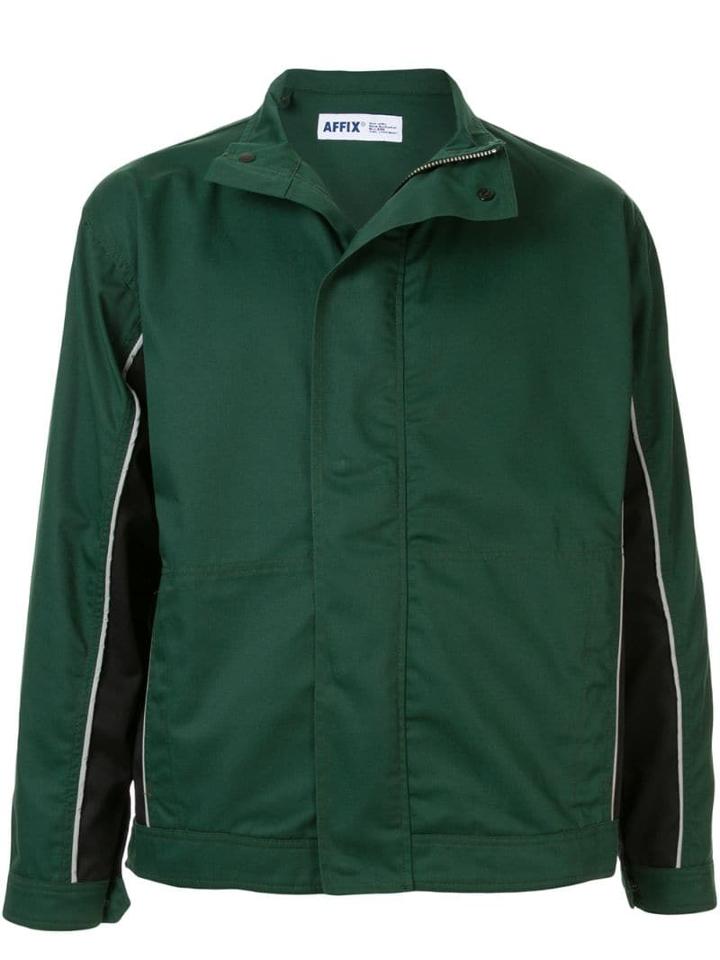Affix Contrasting Stripe Lightweight Jacket - Green