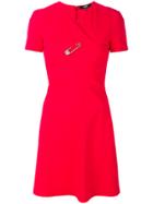 Versus Safety Pin Skater Dress - Red