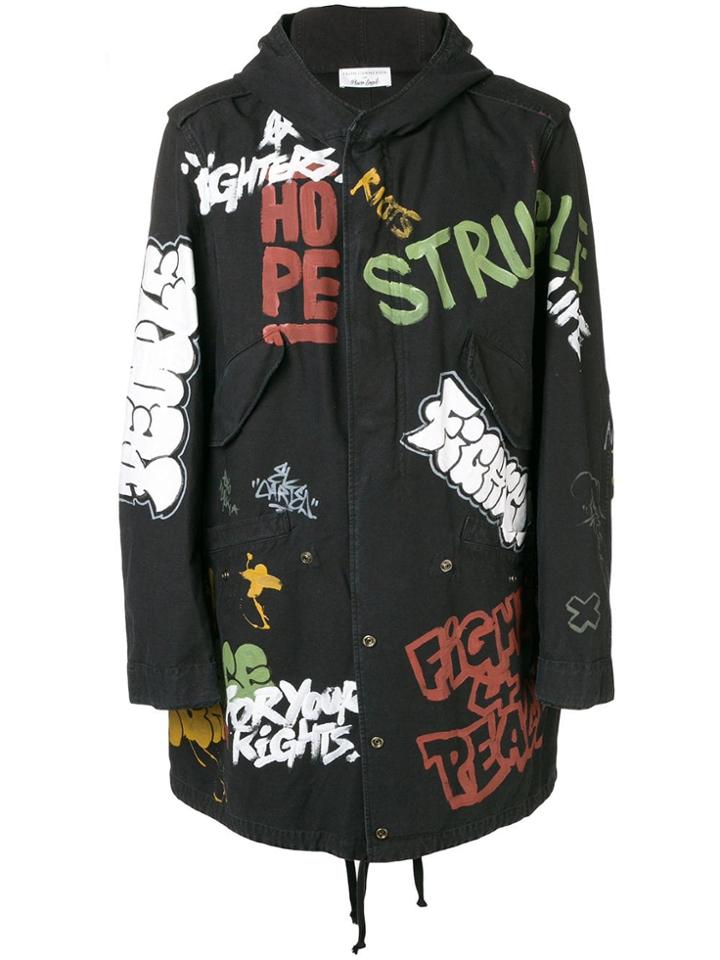 Faith Connexion Graffiti Coat - Black