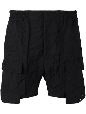 Var/city Wrinkled Shorts, Men's, Size: 52, Black, Cotton/virgin Wool/mohair