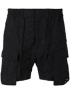 Var/city Wrinkled Shorts, Men's, Size: 52, Black, Cotton/virgin Wool/mohair