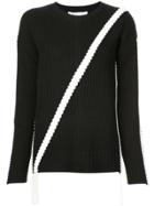 Derek Lam 10 Crosby Crewneck Sweater With Asymmetric Braid Detail -